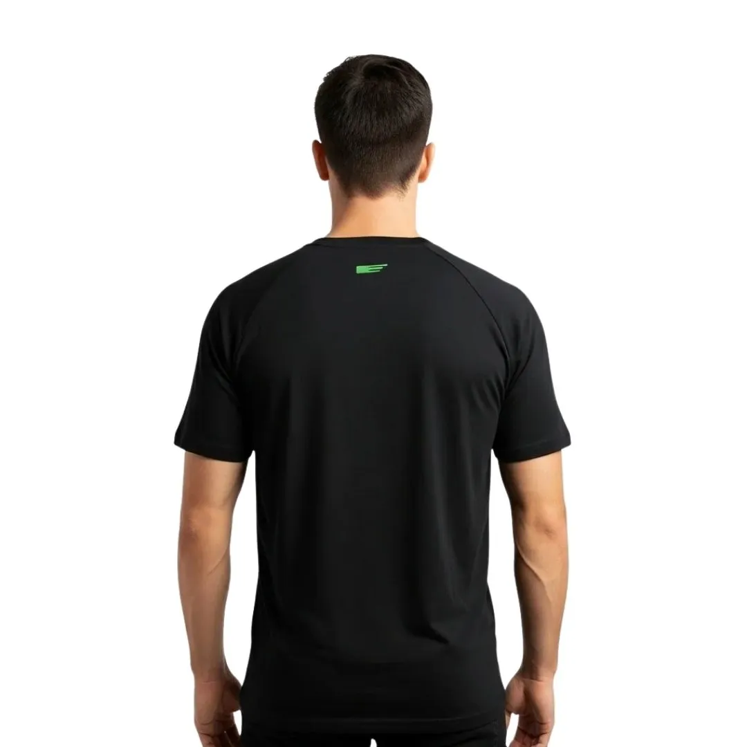 Larisa Men's T-Shirt, black with green accent
