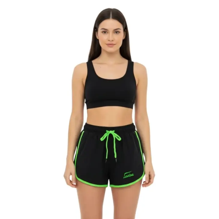 Womens Shorts – Black & Green Activewear